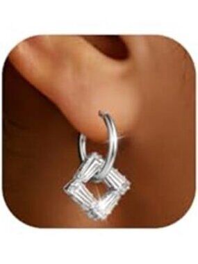 Hoop Earrings for Women Hypoallergenic 14K Gold Plated Dangle Paperclip